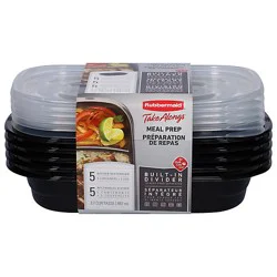 Rubbermaid Take Alongs Container Meal Prep Built In Divider - 5 Count