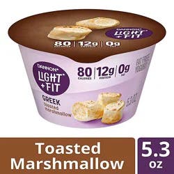 Light + Fit Greek Toasted Marshmallow Vanilla Nonfat Gluten Free Yogurt - 5.3 Oz