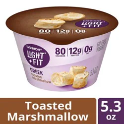 Light + Fit Greek Toasted Marshmallow Vanilla Nonfat Gluten Free Yogurt - 5.3 Oz