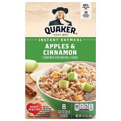 Quaker Instant Oatmeal Apple And Cinnamon - 12.1 Oz