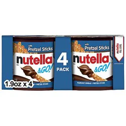 Nutella & Go! Hazelnut And Cocoa Spread With Pretzel Sticks Snack Cups 1.9 Oz Each - 4 Count