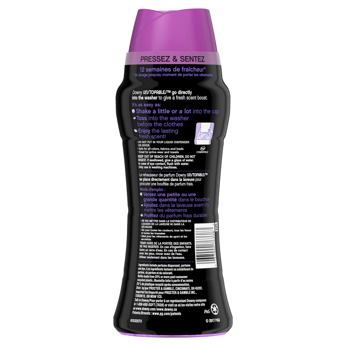 slide 3 of 5, Downy Unstopables In-Wash Laundry Scent Booster Beads, Lush, 14.8 oz, 