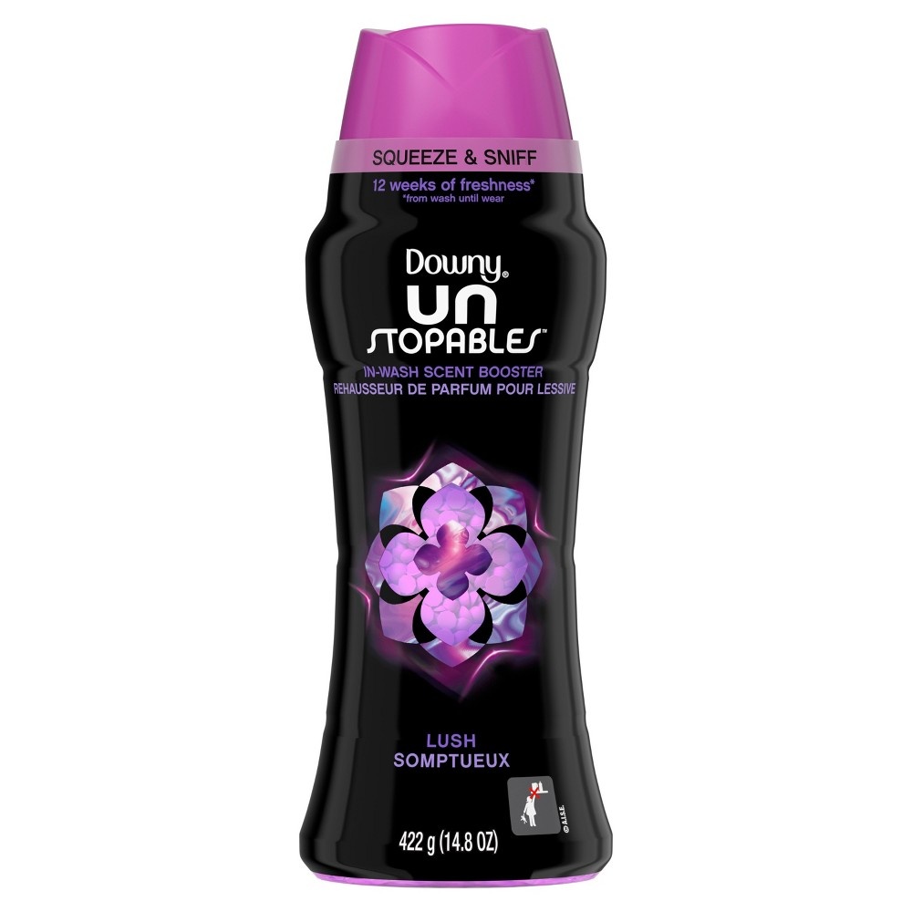 slide 4 of 5, Downy Unstopables In-Wash Laundry Scent Booster Beads, Lush, 14.8 oz, 