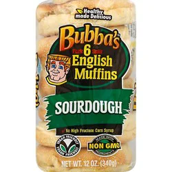 Bubbas English Muffins Fork Split Sourdough 6 Count - 12 Oz