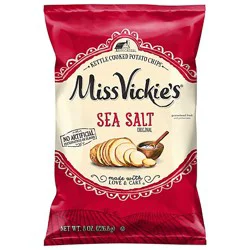 Miss Vickies Kettle Cooked Sea Salt Potato Chips - 8 Oz
