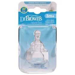 Dr Brown Level 2 Natural Flow Silicone Nipples