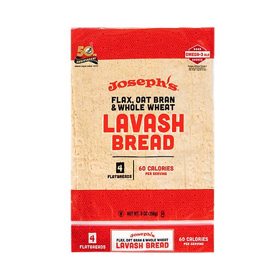 slide 1 of 1, Josephs Lavash Bread Flax 4 Count - 9 Oz, 9 oz