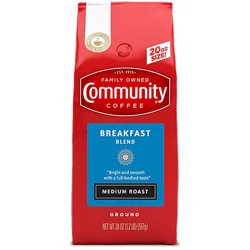 Community Coffee Ground Medium Roast Breakfast Blend - 20 Oz