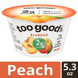 Too Good & Co. Peach Low Fat Lower Sugar Gluten Free Greek Yogurt - 5.3 Oz
