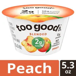 Too Good & Co. Peach Low Fat Lower Sugar Gluten Free Greek Yogurt - 5.3 Oz