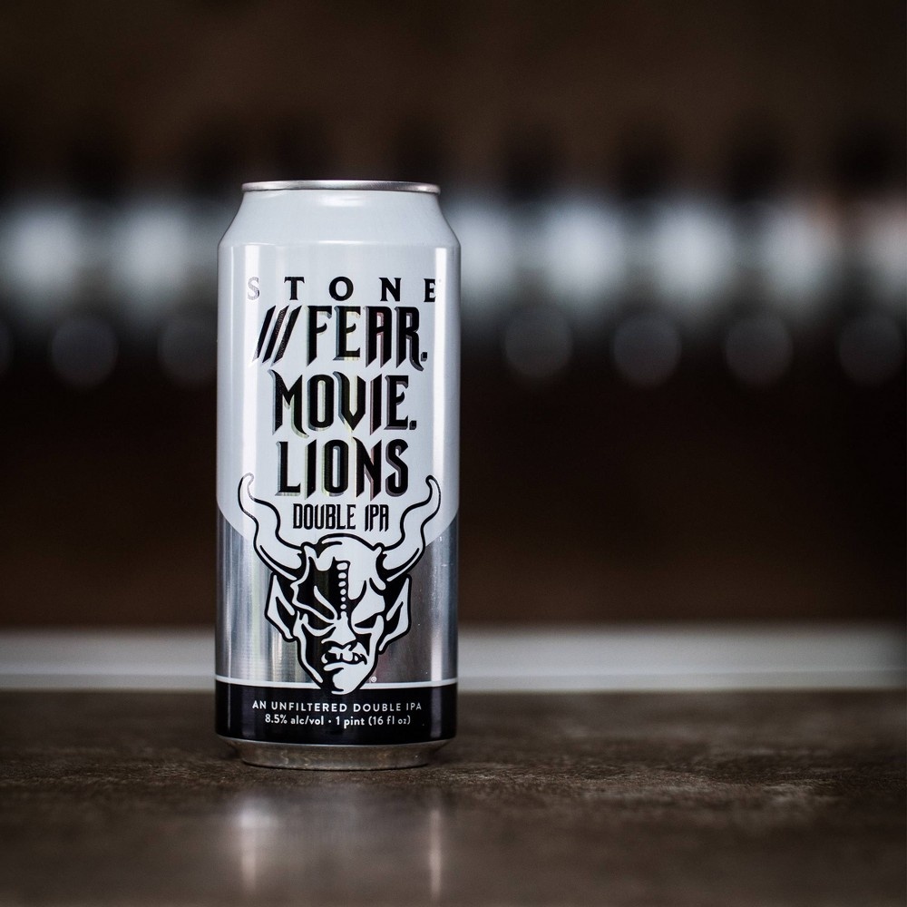 slide 3 of 4, Stone ///Fear. Movie. Lions Hazy Double IPA 16oz 6pk Cans, 6 ct