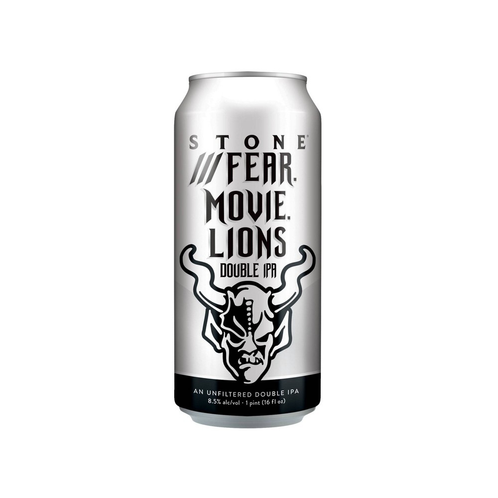 slide 4 of 4, Stone ///Fear. Movie. Lions Hazy Double IPA 16oz 6pk Cans, 6 ct