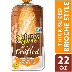 Natures Own Perfectly Crafted Brioche Style Bread Thick Sliced Non-Gmo Brioche Bread - 22 Oz