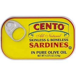 Cento Sardines Skinless & Boneless In Olive Oil Salt Added - 4.375 Oz