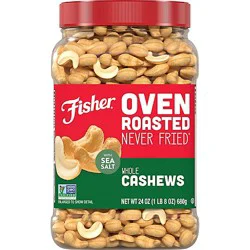Fisher Oven Roasted Whole Cashews - 24 Oz