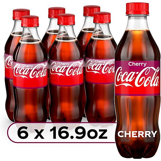 slide 1 of 11, Coca-Cola Soda Pop Flavored Cherry - 6-16.9 Fl. Oz., 6 ct; 16.9 fl oz