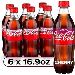 Coca-Cola Soda Pop Flavored Cherry - 6-16.9 Fl. Oz.
