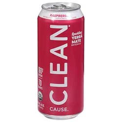 Clean Cause Sparkling Yerba Mate Raspberry - 16 Fl. Oz.