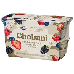 Chobani Low-Fat Vanilla Mixed Berry On The Bottom Greek Yogurt - 4-5.3 Oz