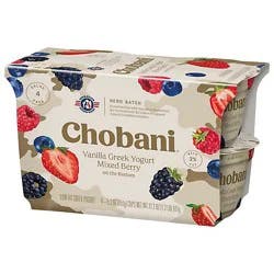 Chobani Low-Fat Vanilla Mixed Berry On The Bottom Greek Yogurt - 4-5.3 Oz
