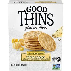 Good Thins Three Cheese Rice & Cheese Snacks Gluten Free Crackers - 3.5 Oz