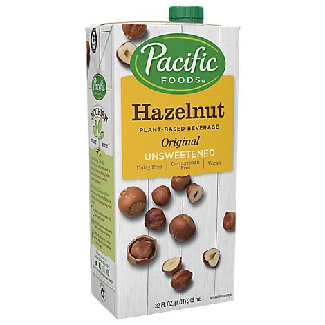 slide 1 of 1, Pacific Foods Plant Based Beverage Hazelnut Original Unsweetened, 32 oz