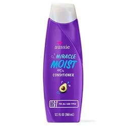 Aussie Miracle Moist Paraben Free Conditioner W/ Avocado & Jojoba Oil For Dry Hair - 12.1 Fl. Oz.