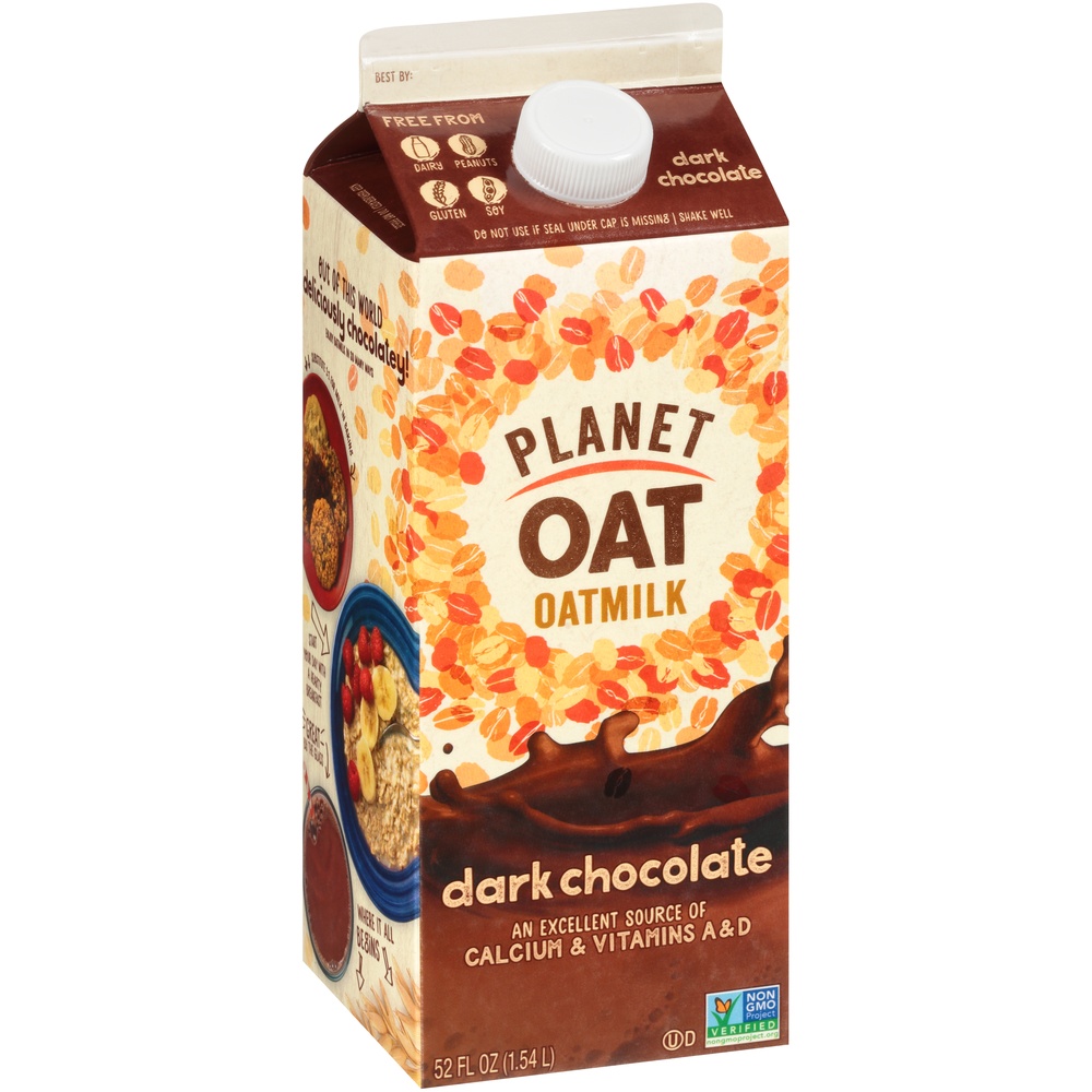 slide 2 of 8, Planet Oat Dark Chocolate Oatmilk, 52 oz, 52 oz