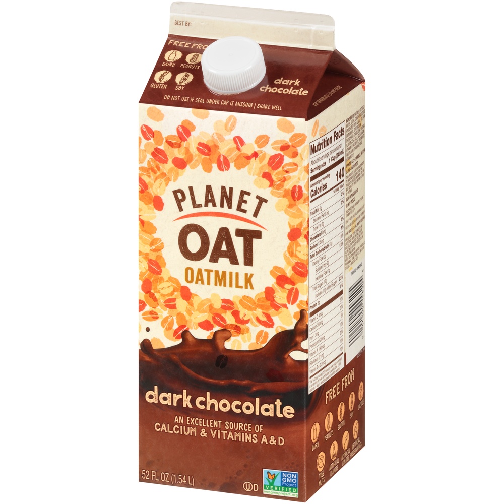 slide 3 of 8, Planet Oat Dark Chocolate Oatmilk, 52 oz, 52 oz