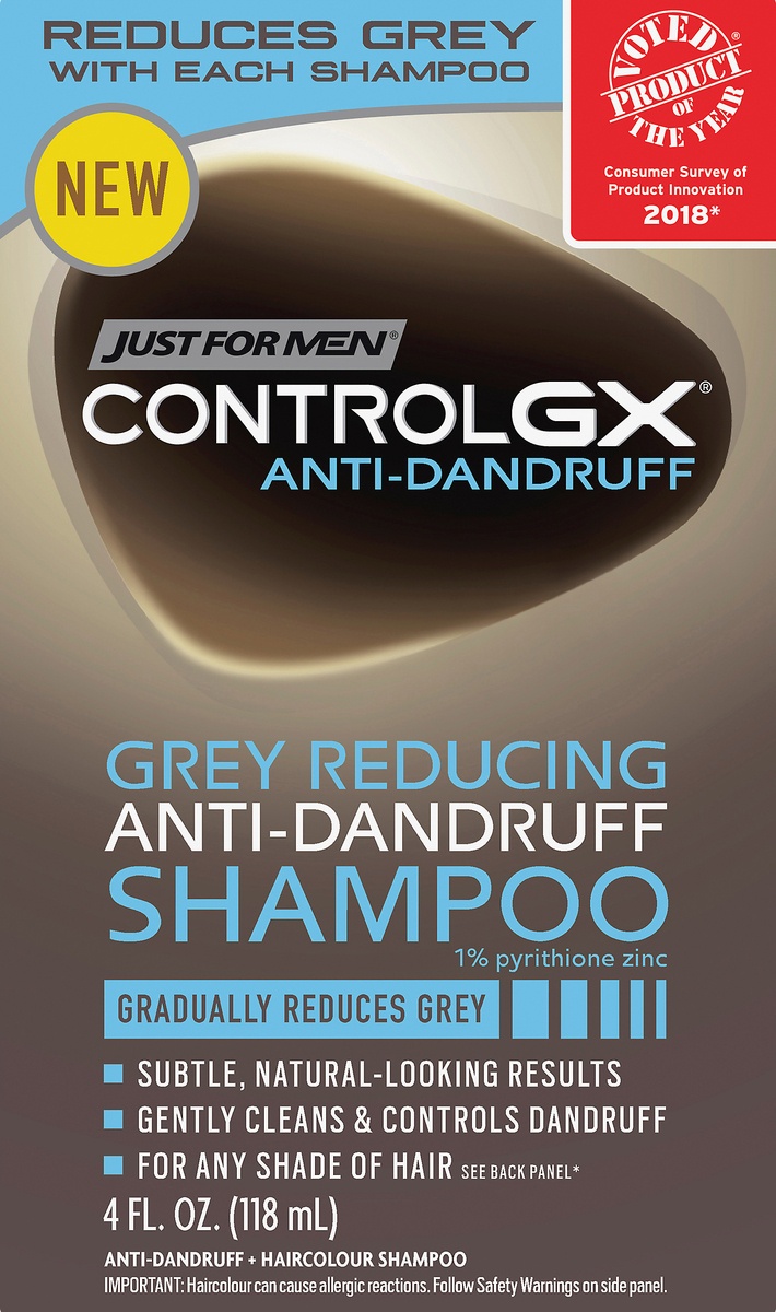 slide 5 of 6, Just for Men Control GX Grey Reducing Anti-Dandruff Shampoo 4 oz, 4 oz