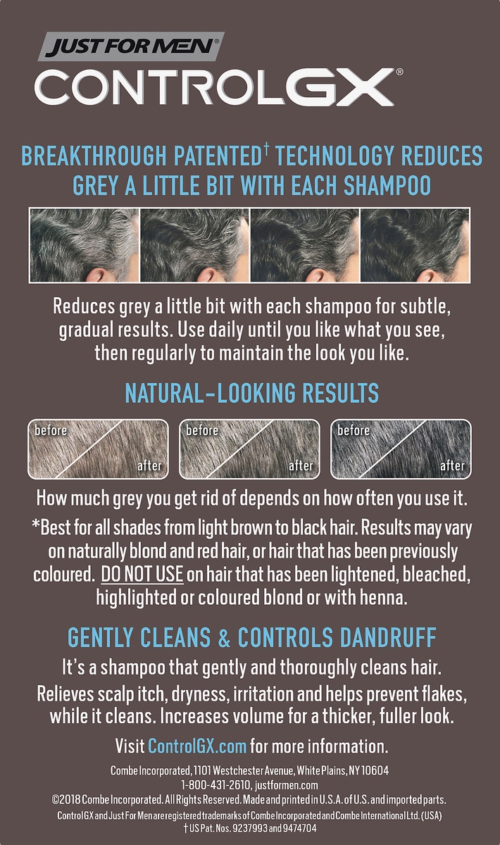 slide 4 of 6, Just for Men Control GX Grey Reducing Anti-Dandruff Shampoo 4 oz, 4 oz