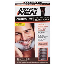 Just For Men Controlgx Beard Wash & Conditioner Grey Reducing - 4 Fl. Oz.