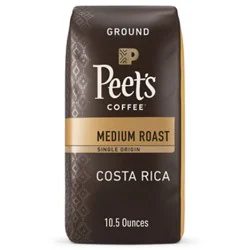 Peet's Coffee Single Origin Costa Rica Medium Roast Ground Coffee Bag - 10.5 Oz