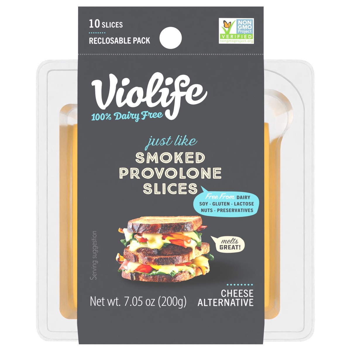 slide 11 of 12, Violife Just Like Smoked Provolone Slices Dairy-Free Vegan - 7.05 Oz, 7.05 oz