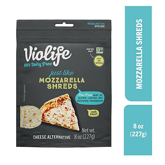 slide 1 of 10, Violife Just Like Mozzarella Shreds Dairy-Free Vegan - 8 Oz, 8 oz