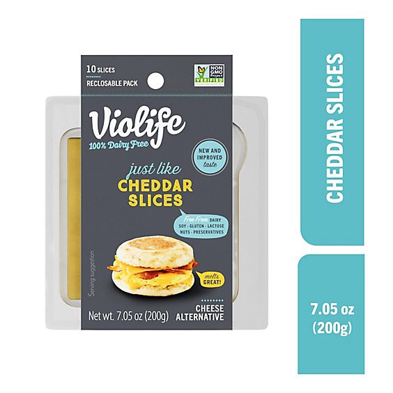 slide 1 of 1, Violife Just Like Cheddar Slices Dairy-Free Vegan - 7.05 Oz, 7.05 oz