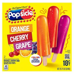 Popsicle Ice Pops Orange Cherry Grape - 18 Count