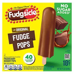 Popsicle Fudgsicle Frozen Dessert No Sugar Added The Original Fudge Pops 18 Count - 21.6 Fl. Oz.