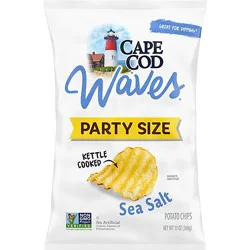Cape Cod Waves Wavy Cut Sea Salt Kettle Cooked Potato Chips - 13 Oz