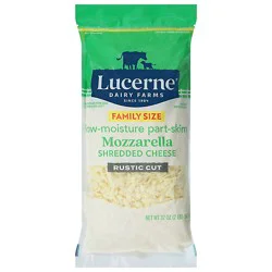 Lucerne Mozzarella Cheese Shredded Rustic Cut Low Moisture Part Skim - 32 Oz
