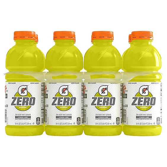 slide 1 of 1, Gatorade Zero Thirst Quencher Zero Sugar Lemon Lime - 8-20 Fl. Oz., 160 fl oz