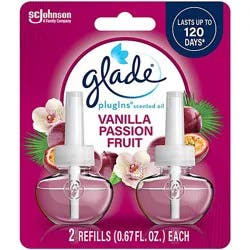 Glade Plugins Vanilla Passion Fruit Scented Oil Air Freshener Refill 2 Count - 1.34 Oz