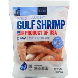 Waterfront Bistro Shrimp Gulf Wild Caught Shell & Tail On Extra Jumbo 16 To 20 Count - 16 Oz