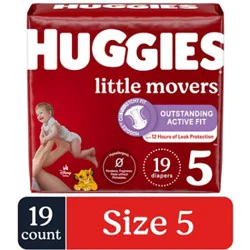 Huggies Little Movers Baby Diapers Size 5 (27+ Lbs) - 19 Count