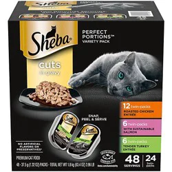 Sheba Perfect Portions Chicken/salmon/turkey Adult Wet Cat Food Cuts In Gravy Vp 24 Count - 2.6 Oz