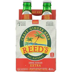 Reeds Beer Craft Ginger Zero Sugar Extra - 4-12 Fl. Oz.
