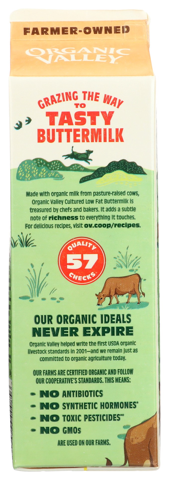 slide 7 of 8, Organic Valley Buttermilk Cultured Lowfat 1 Quart - 946 Ml, 32 fl oz