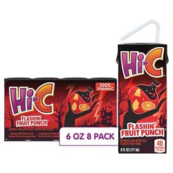 Hi-C Flashin Fruit Punch Cartons 6 Fl Oz 8 Pack - 48 Fl. Oz.
