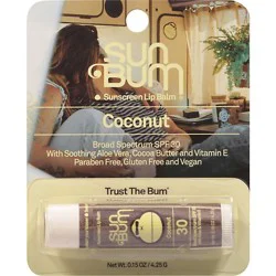 Sun Bum Sunscreen Lip Balm Broad Spectrum Spf 30 Coconut - 0.15 Oz