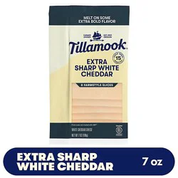Tillamook Farmstyle Extra Sharp White Cheddar Slices Cheese 7 Count - 7 Oz